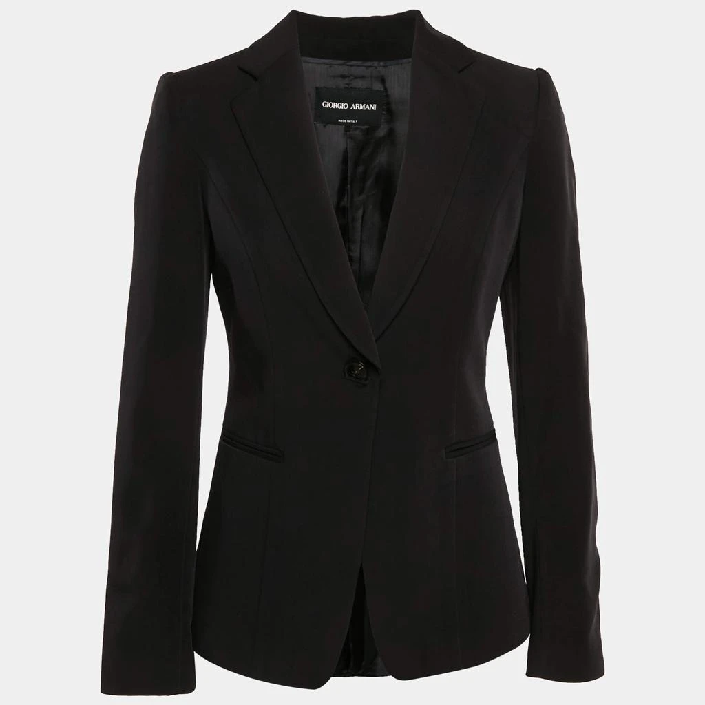 Giorgio Armani Giorgio Armani Black Gabardine Single Breasted Blazer S 1