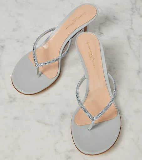 Gianvito Rossi India 70 embellished suede thong sandals 5