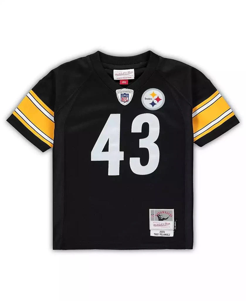 Mitchell & Ness Infant Boys and Girls Troy Polamalu Black Pittsburgh Steelers 2005 Retired Legacy Jersey 3