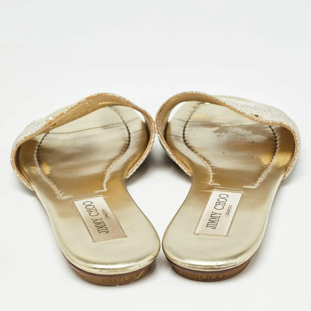 Jimmy Choo Jimmy Choo Gold Glitter Nanda Flat Slides Size 38.5 5