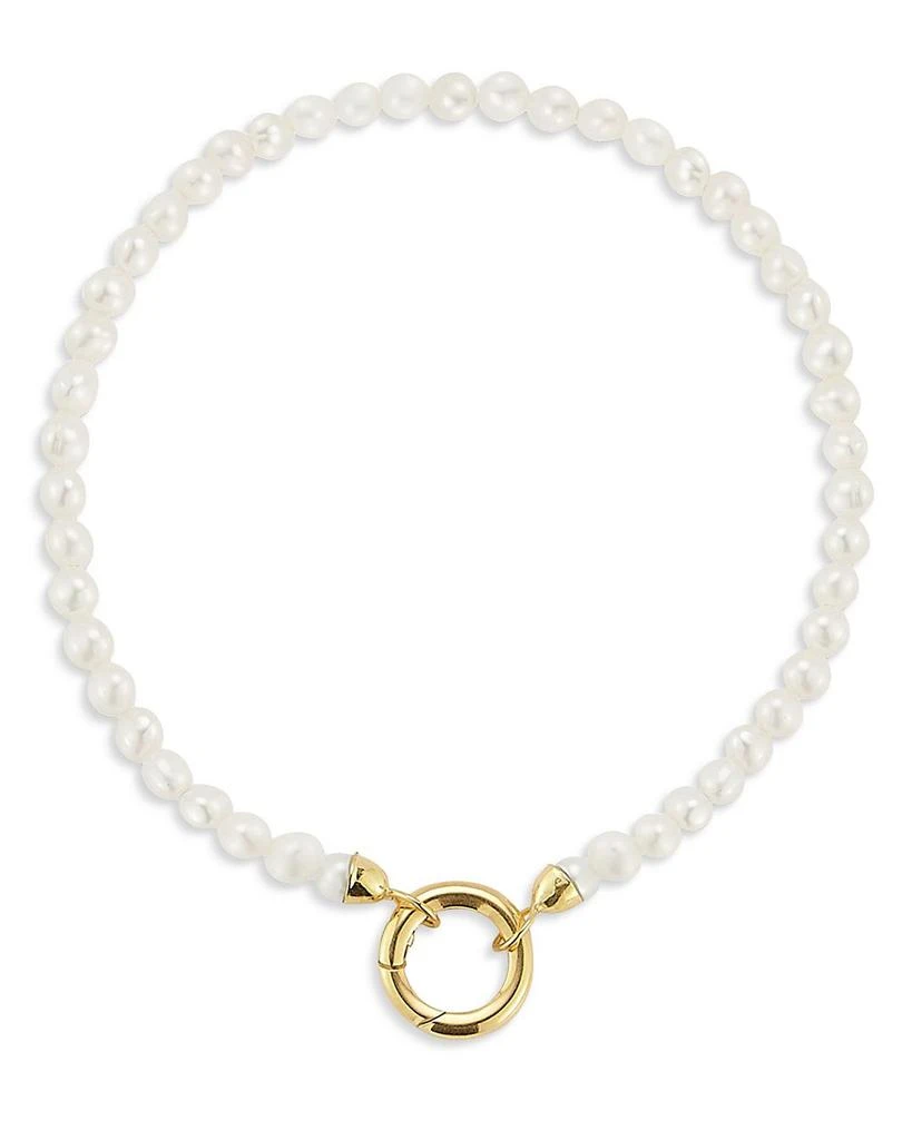 Moon & Meadow 14K Yellow Gold Cultured Freshwater Pearl Circle Clasp Bracelet 1