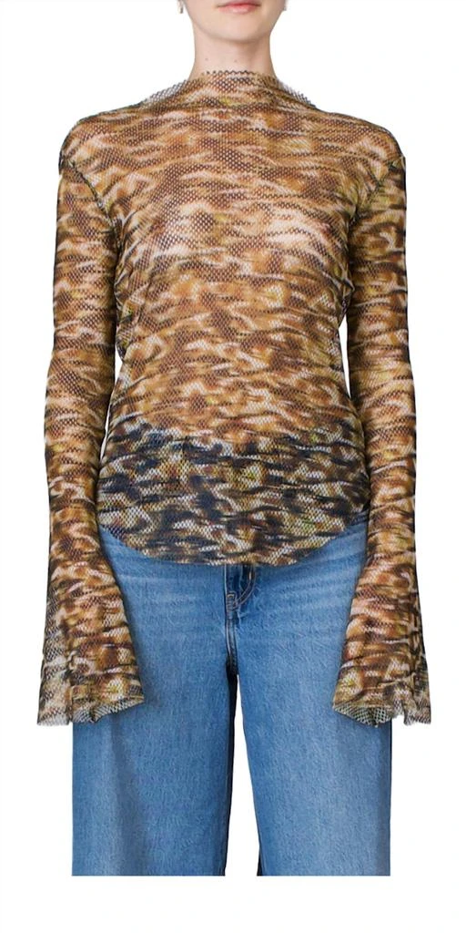 PRISCAVera Reversible Open Back Cowl Top In Savanna 1