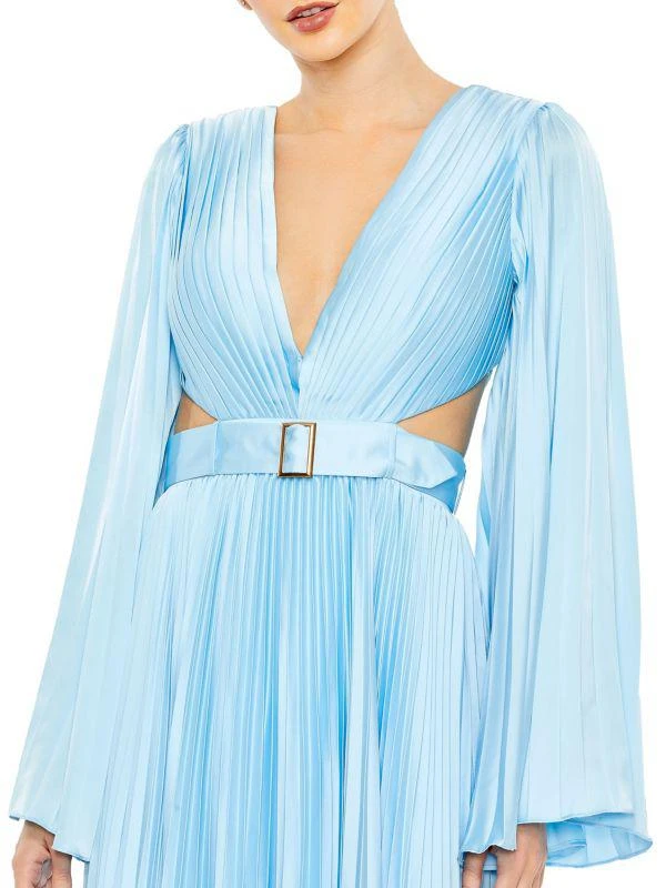 Mac Duggal Bell Sleeve Pleated A Line Gown 3