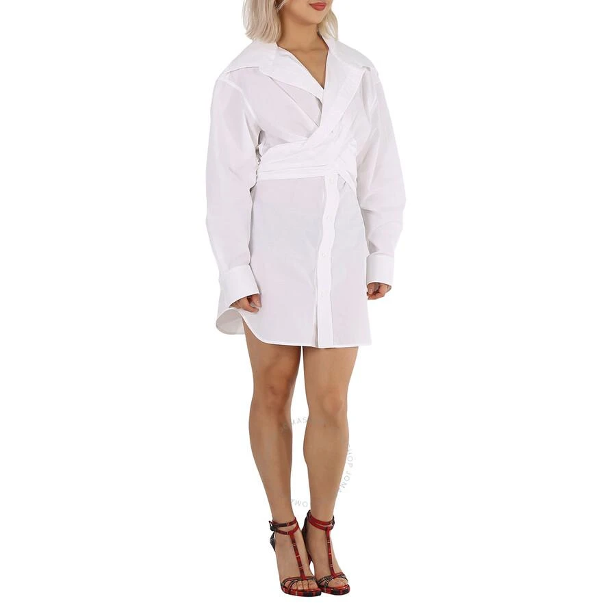 Alexander Wang T by Alexander Wang Ladies White Cotton Cross Front Shirt Dress 2