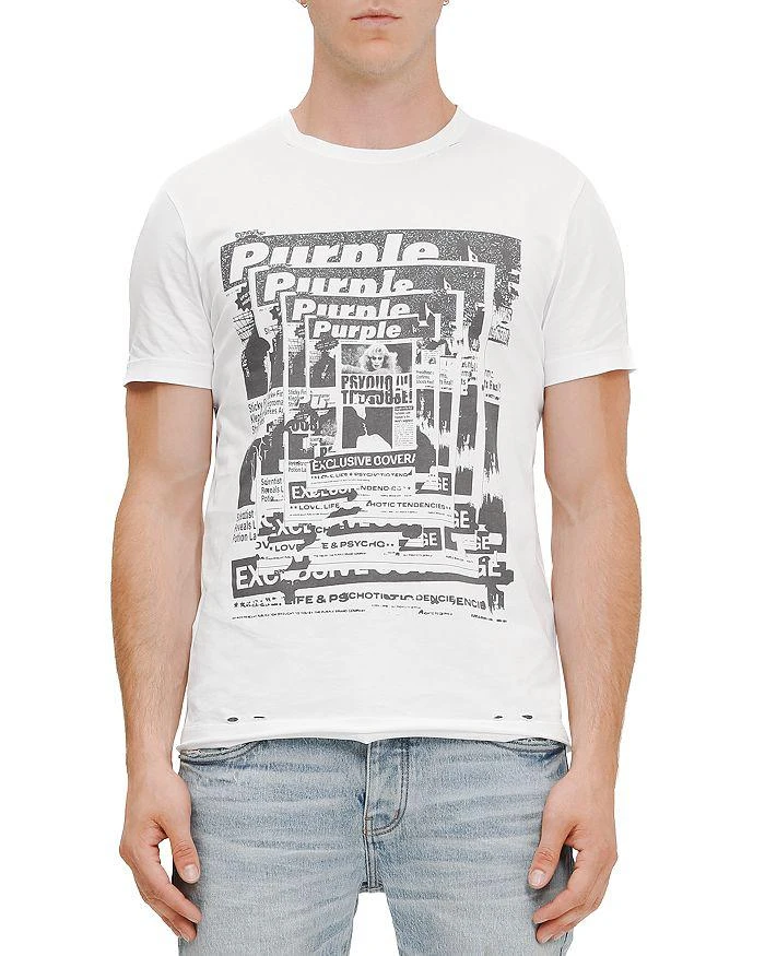 Purple Brand Slim Fit Distressed Graphic Logo Tee 1