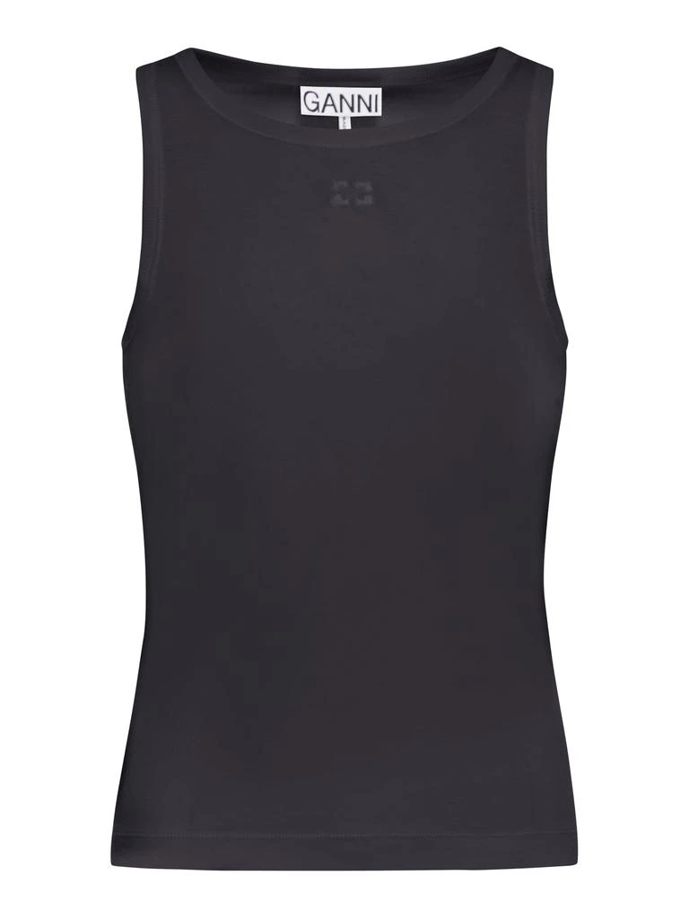 Ganni SOFT COTTON RIB TANK TOP 1