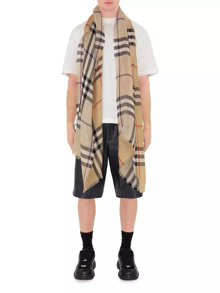 Burberry Reversible Check Wool-Silk Scarf 2