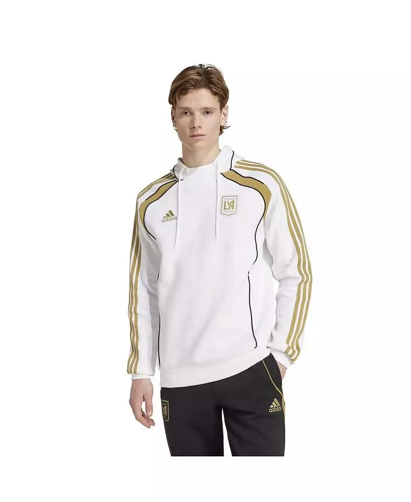 Adidas Men's White LAFC 2025 Travel Pullover Hoodie 1