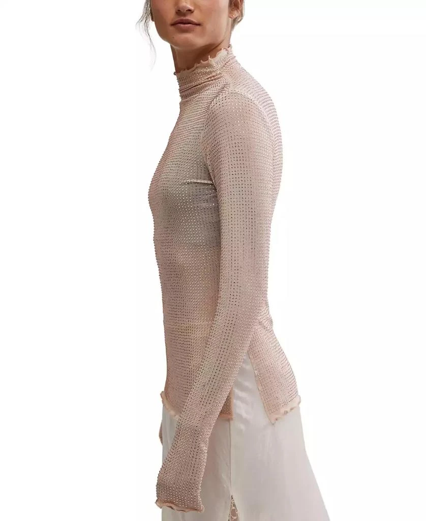 Free People Women's Dance All Night Studded Sheer Long-Sleeve Top 3