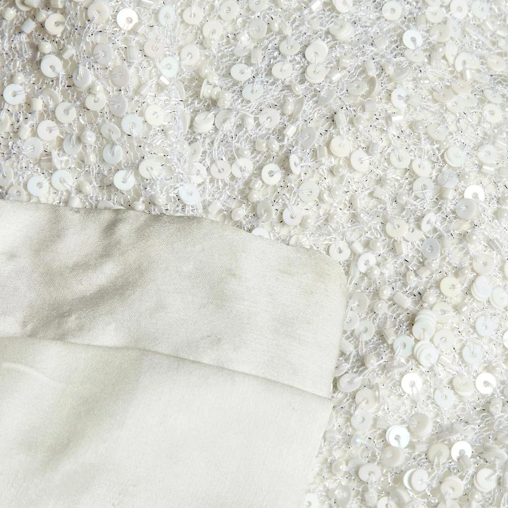 Balmain Balmain White Sequin & Bead Embellished Mesh Gown S 3