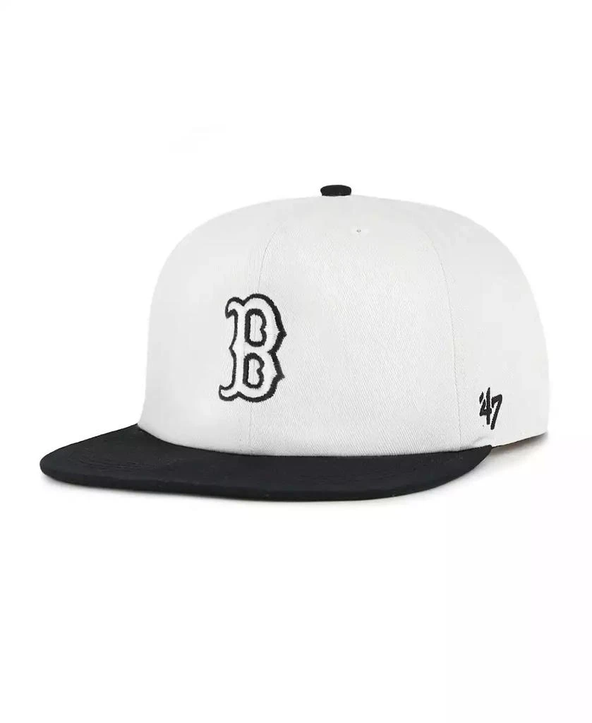 47 Brand Men's White/Black Boston Red Sox Foundation Captain Snapback Hat 1