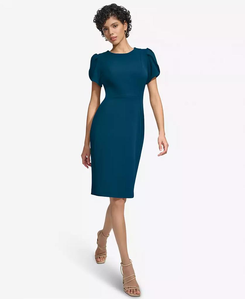 Calvin Klein Women's Checkered Shimmering Tiered A-Line Midi