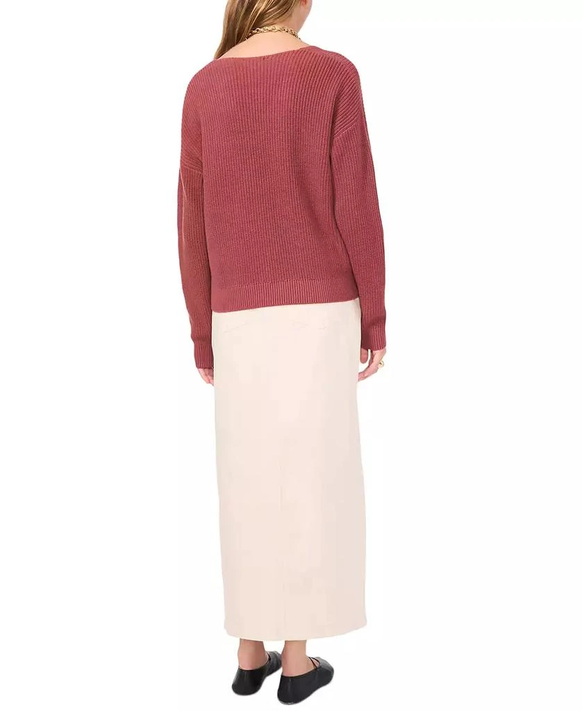 1. State Women's V-Neck Diagonal-Stitch Long-Sleeve Sweater 4