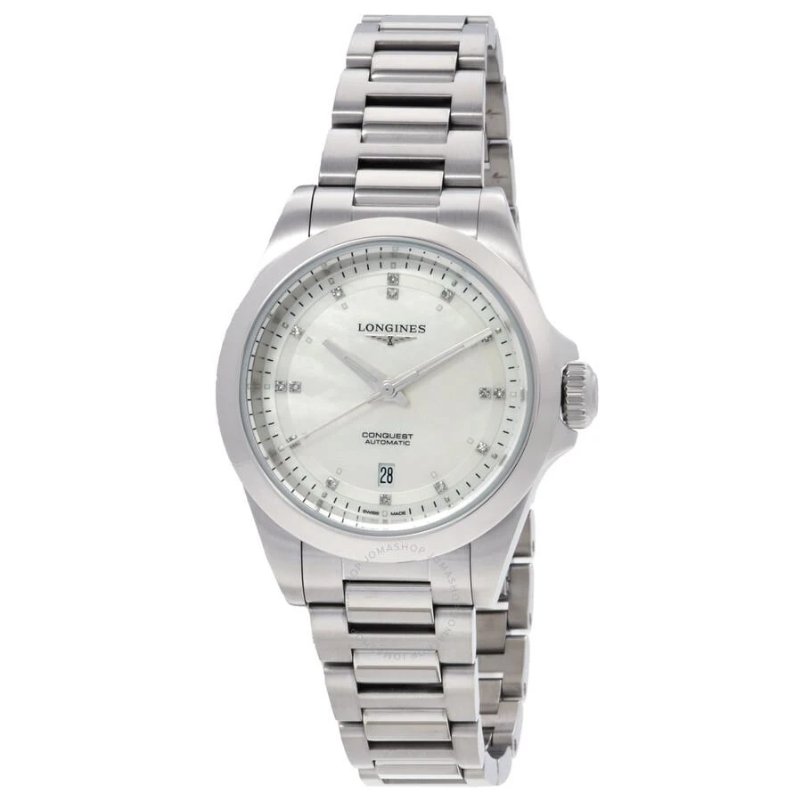 Longines Conquest Automatic Diamond Silver Dial Ladies Watch L3.320.4.87.6 1