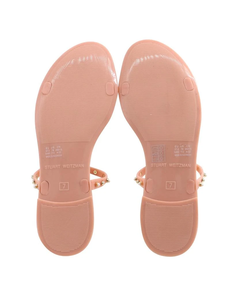 Stuart Weitzman Jelly Sandals with Pearl in Peach Pink Rubber 5