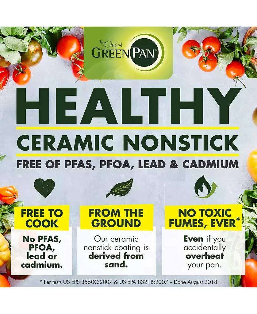 Greenpan Chatham Stainless Ceramic Nonstick 2-Pc. Frypan Set 7