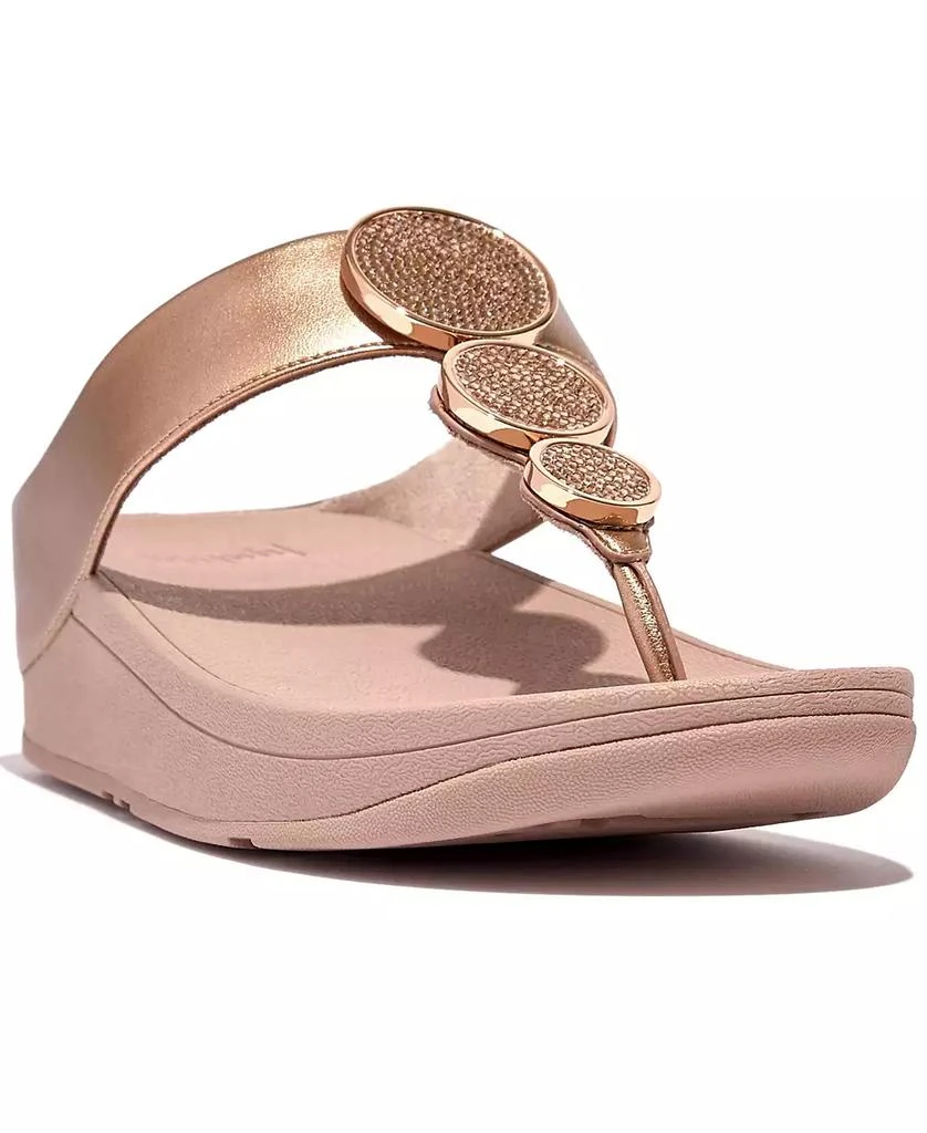 FitFlop Women's Halo Bead-Circle Metallic Toe-Post Sandals 3
