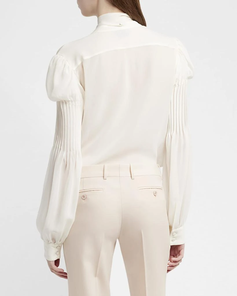 Tom Ford Semi-Sheer Silk Blouse with Tie Neck 3
