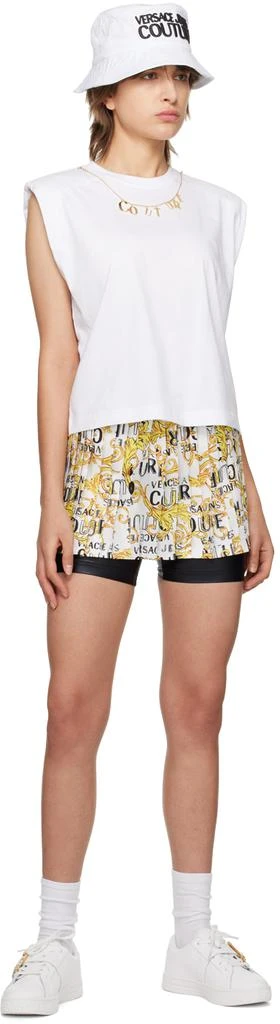 Versace White Print Shorts 4