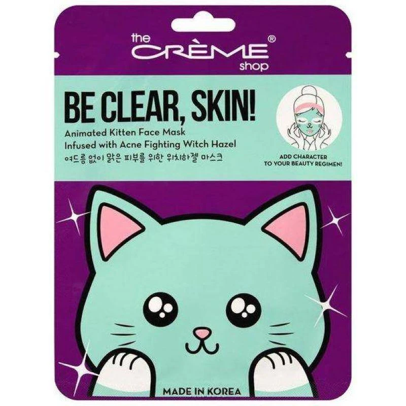 The Crème Shop The Crème Shop - Be Clear, Skin! Animated Kitten Face Mask - Acne-Fighting Witch Hazel 1