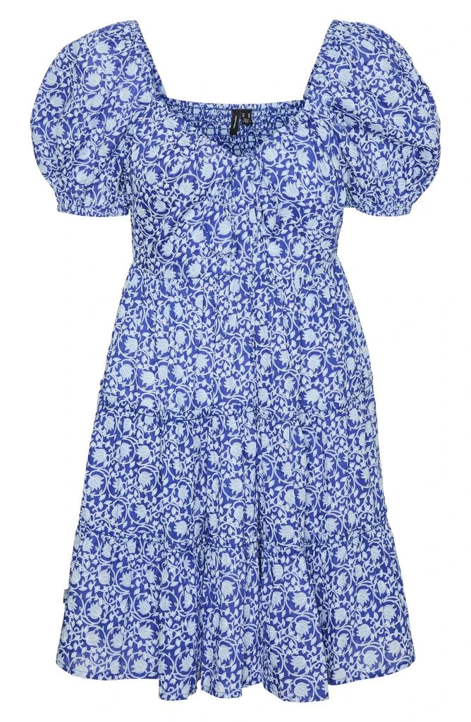 VERO MODA Lyca Floral Organic Cotton Tiered Dress 1