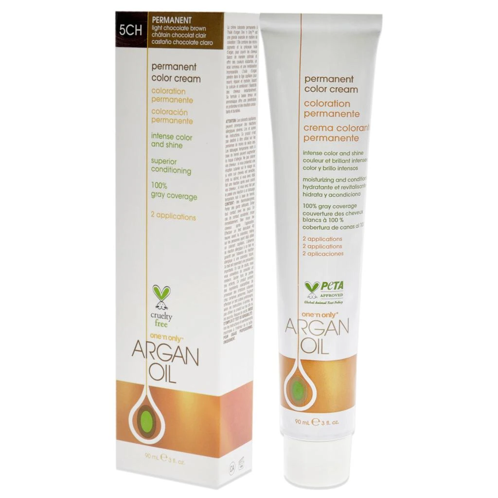 One n Only Argan Oil Permanent Color Cream - 5CH Light Chocolate Brown by  for Unisex - 3 oz Hair Color 4