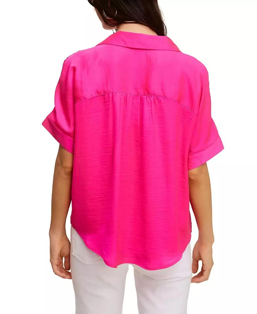 John Paul Richard Solid Washer Woven Split Neck Top 8