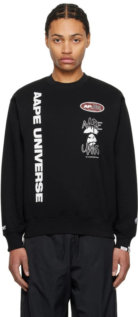 AAPE by A Bathing Ape Black UNVS Crew Neck Sweatshirt 1