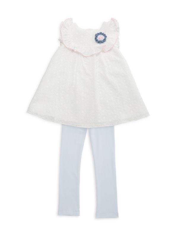 Pippa & Julie Baby Girl's & Little Girl's Aria Eyelet Top & Pants Set