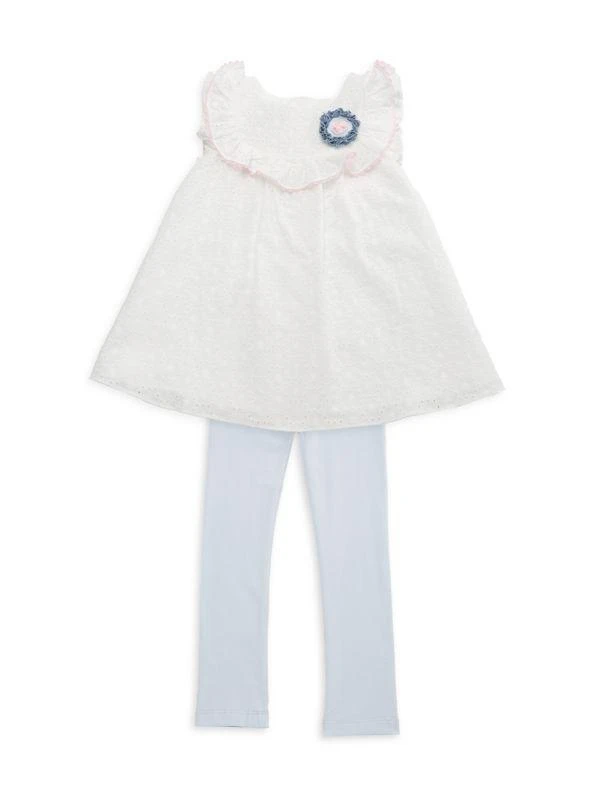 Pippa & Julie Baby Girl's & Little Girl's Aria Eyelet Top & Pants Set 1