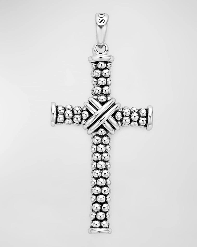 LAGOS Men's Sterling Silver Anthem X Cross Pendant, 51x28mm 1