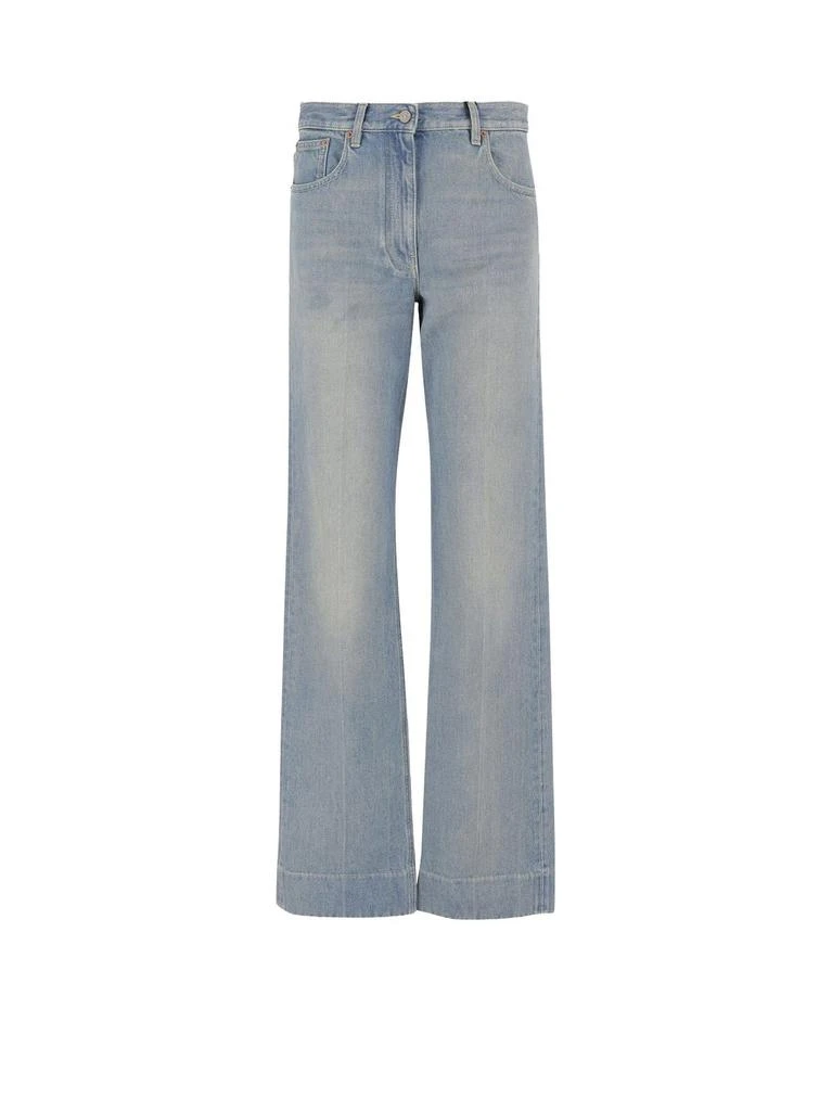 Valentino Valentino Logo Patch Straight Leg Jeans 1
