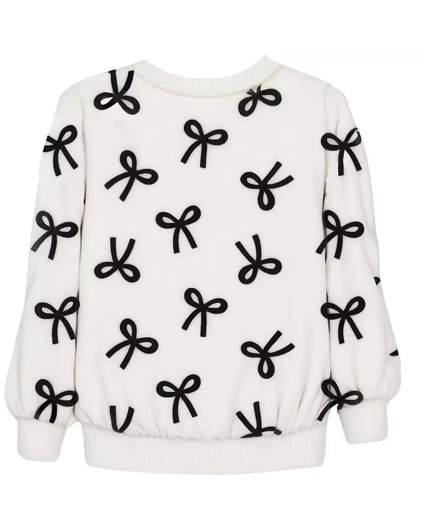 Kate Mack Little Girls Bows Plush Sweatshirt and Jogger, 2-Piece Set 3