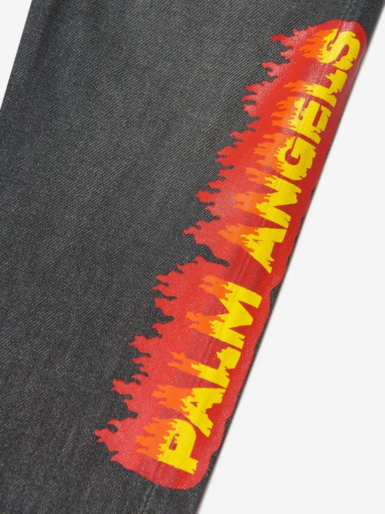 Palm Angels Palm Angels Boys Flames Logo Jeans in Black 4
