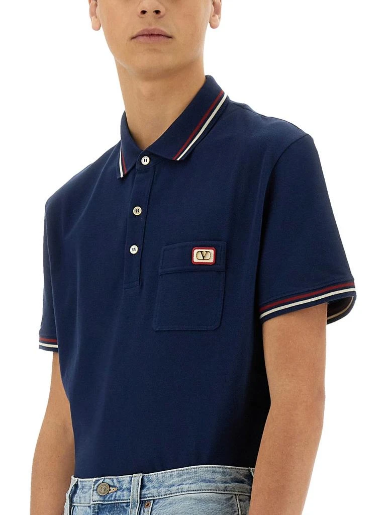 Valentino BLUE PIQUET POLO SHIRT 4