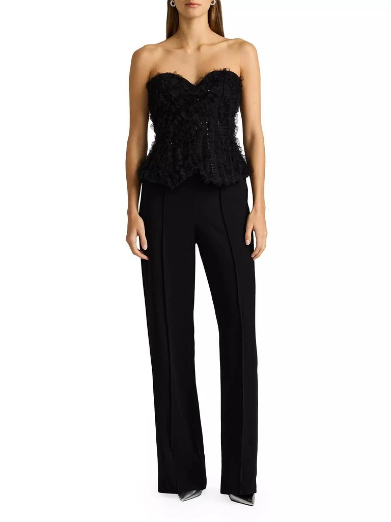 Zac Posen Applique-on-Lace Bustier Jumpsuit 4