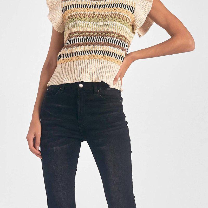 Elan Crewneck Cap Sleeve Sweater