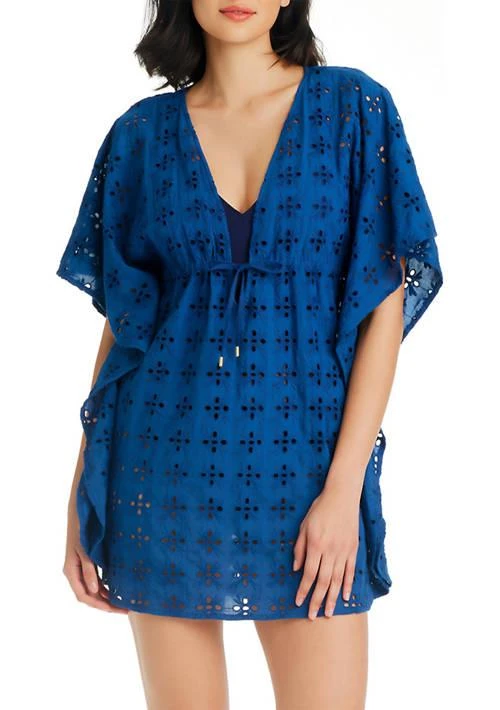 Bleu Rod Beattie Eyes Wide Open Cotton Caftan Swim Cover Up 1