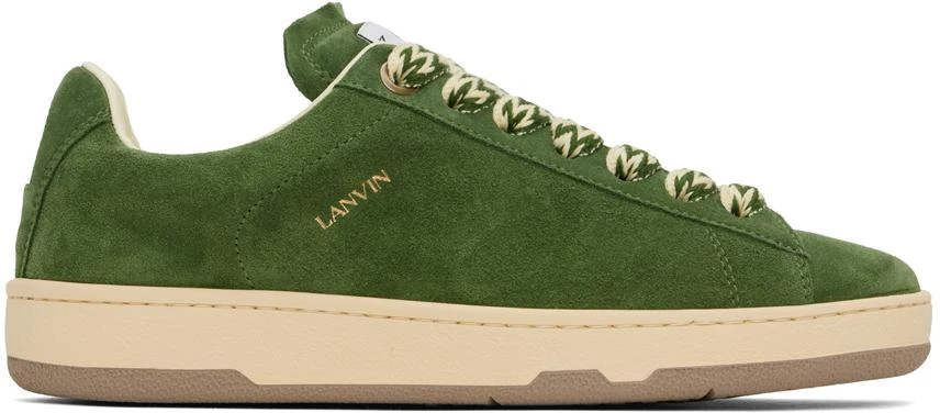 Lanvin Green Suede Curb Lite Sneakers 1
