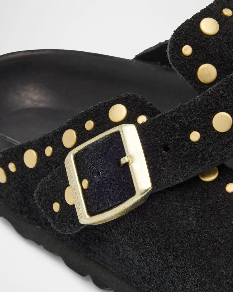 Birkenstock Boston Suede Stud Buckle Slide Clogs 3