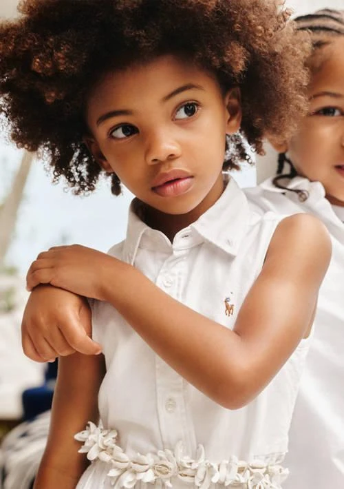 Ralph Lauren Girls 2-6x Belted Cotton Oxford Shirtdress