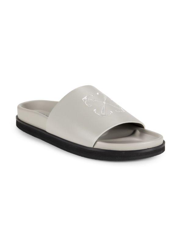 Off-White Logo Leather Slides - Sandals - Compare Prices