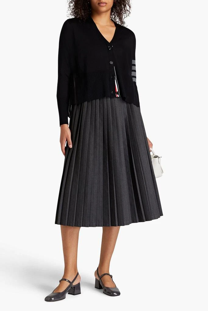 Thom Browne Striped burnout silk-blend cardigan 2