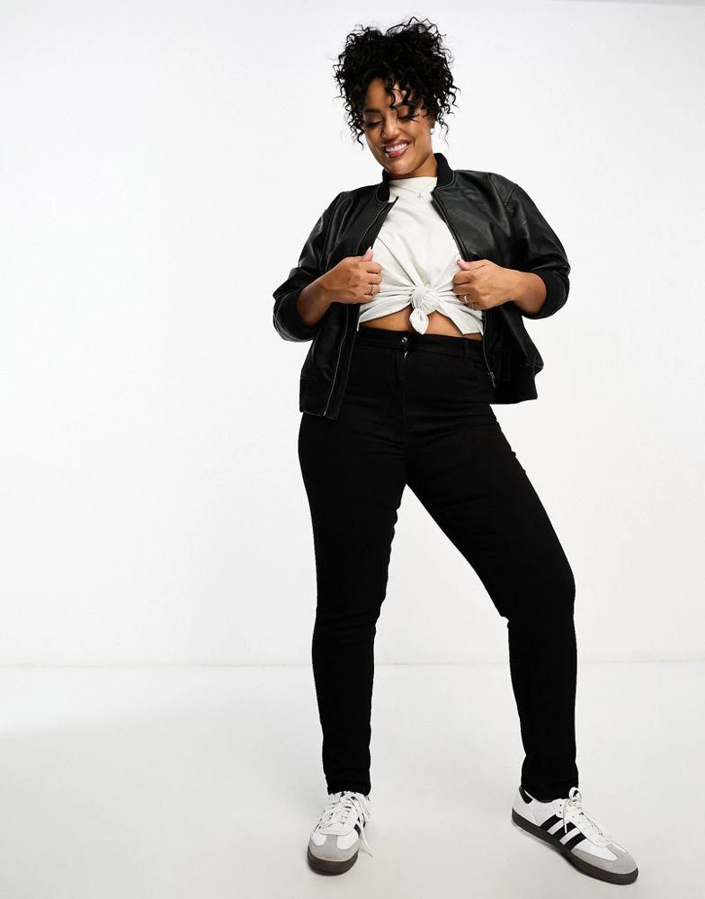 COLLUSION COLLUSION Plus high rise skinny jeans in black - BLACK 1
