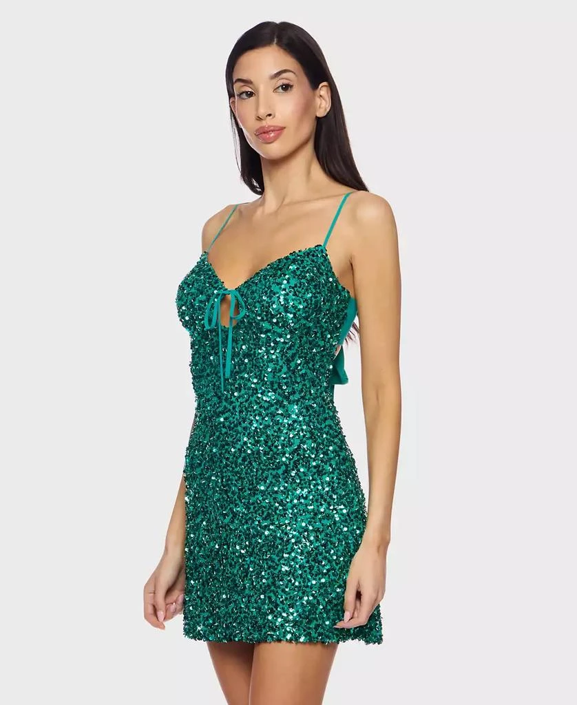 Alex & Sophia Juniors' Sequined V-Neck Short Dress 2