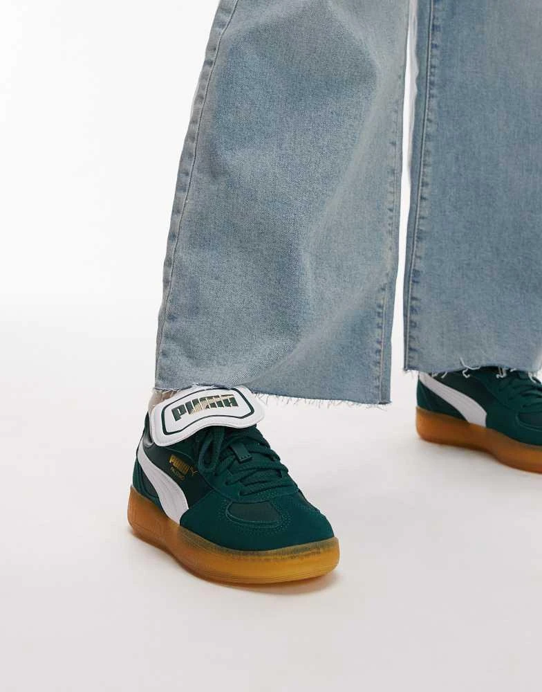 Puma Puma Moda Tongue Palermo trainers in dark green & white 4