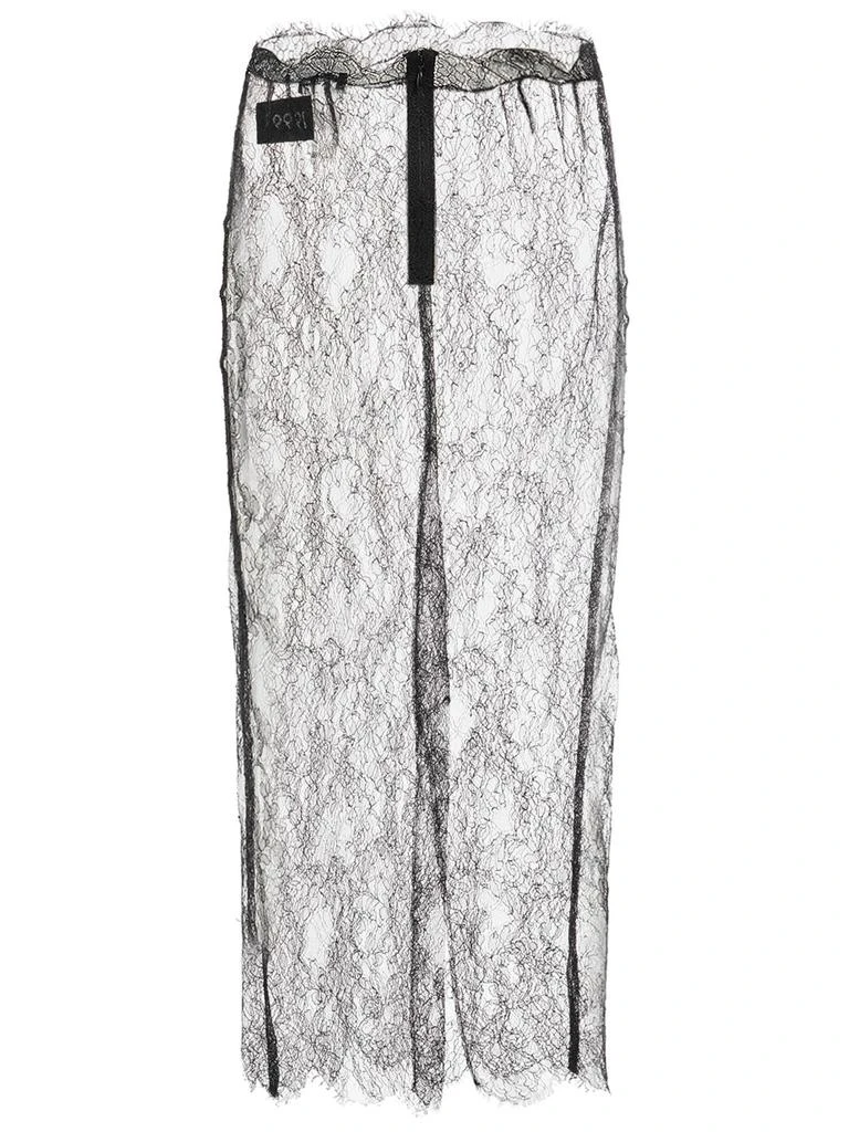 Dolce & Gabbana Chantilly Fil Coupé Lace Midi Skirt 6