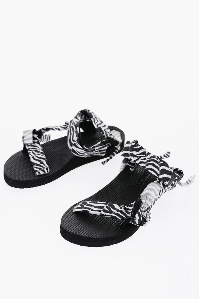Arizona Love Zebra Patterned Trekky Sandals With Velcro Closure 1