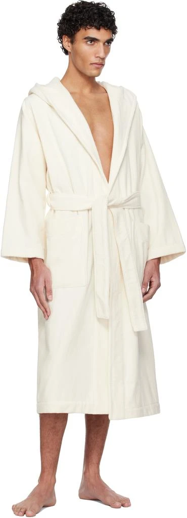 Tekla Off-White Terry Hooded Bathrobe 4