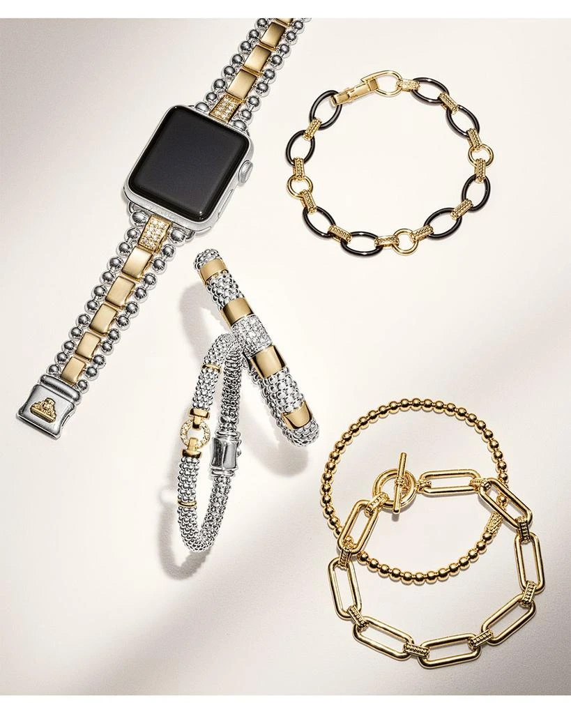 LAGOS Sterling Silver & 18K Gold Diamond Link Apple™ Smartwatch Bracelet, 38-45mm 5